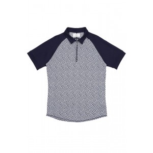 Jacquard Color Block Short-sleeved Polo Shirt