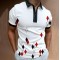 Check color block art short-sleeved polo shirt