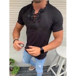 Mens Casual Short Sleeve Slim Shirt