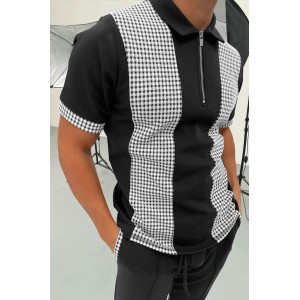 Men's Portman Check Panel Polo Shirt