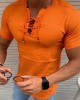 Mens Casual Short Sleeve Slim Shirt