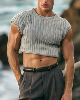 Men's Breathable Cropped Top