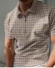 Houndstooth texture polo shirt