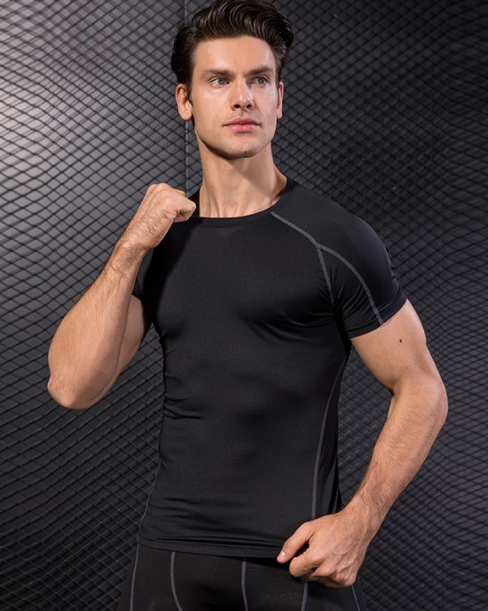 Fitness Running Training Clothing Elastic Quick-drying Short-sleeved T-shirt