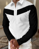 Contrast Color Long Sleeve Polo Shirt