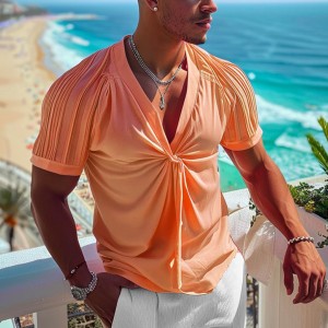 Men's Pleated Elegant Casual Shirt