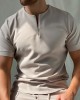 Solid color polo shirt without zipper