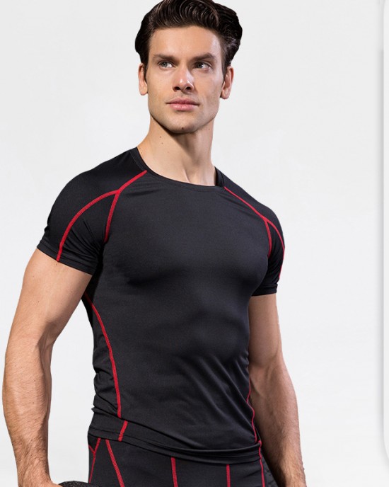 Fitness Running Training Clothing Elastic Quick-drying Short-sleeved T-shirt