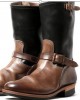 Men's Outdoor Retro Vntage Belt Buckle Low Heel PU Boots