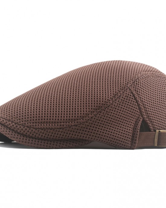 Men's Outdoor Retro Casual Mesh Peaked Cap Breathable Beret