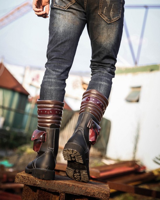 Men's Lace-up High-top Combat Boots