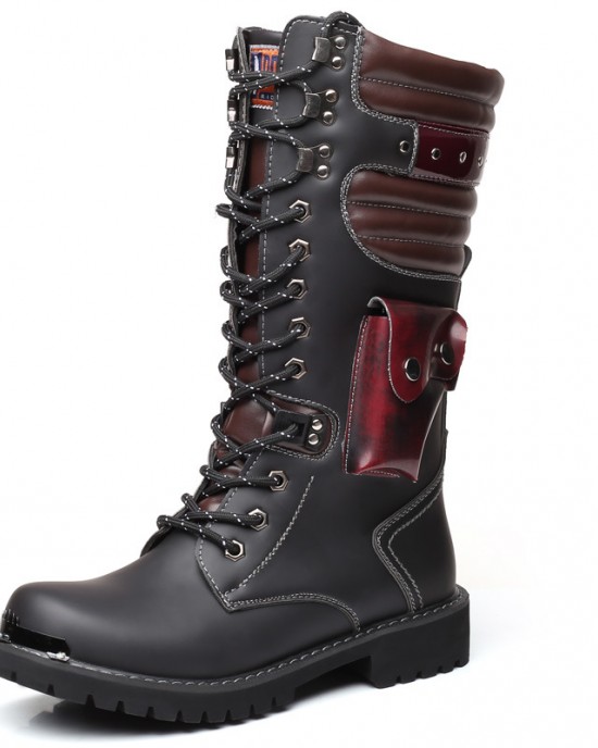 Men's Lace-up High-top Combat Boots