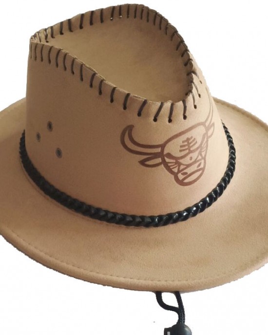 Men's Wide Brim Suede Western Rope Rider Cowboy Hat