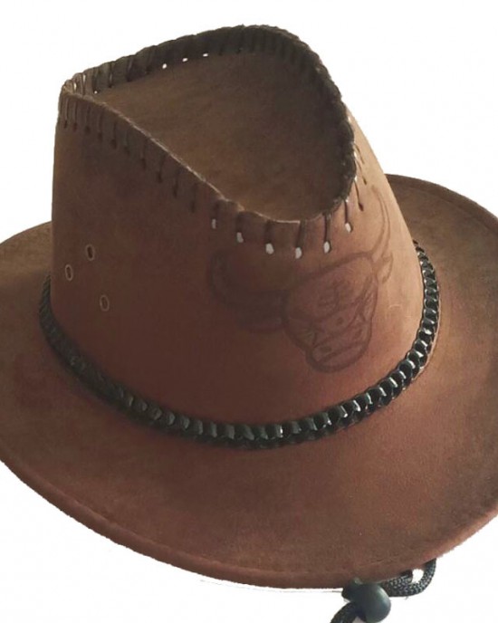 Men's Wide Brim Suede Western Rope Rider Cowboy Hat