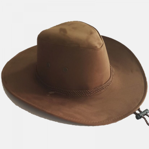 Men's Wide Brim Suede Western Rope Rider Cowboy Hat