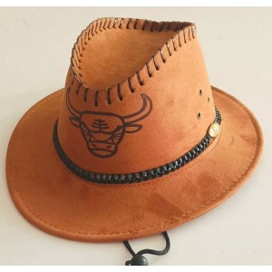 Men's Wide Brim Suede Western Rope Rider Cowboy Hat