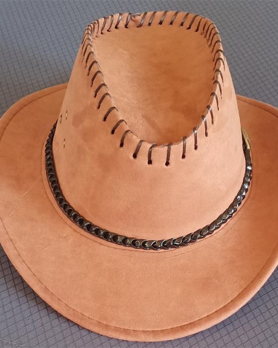 Men's Wide Brim Suede Western Rope Rider Cowboy Hat