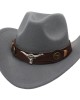 Western Ethnic Cowboy Bull Head Felt Hat