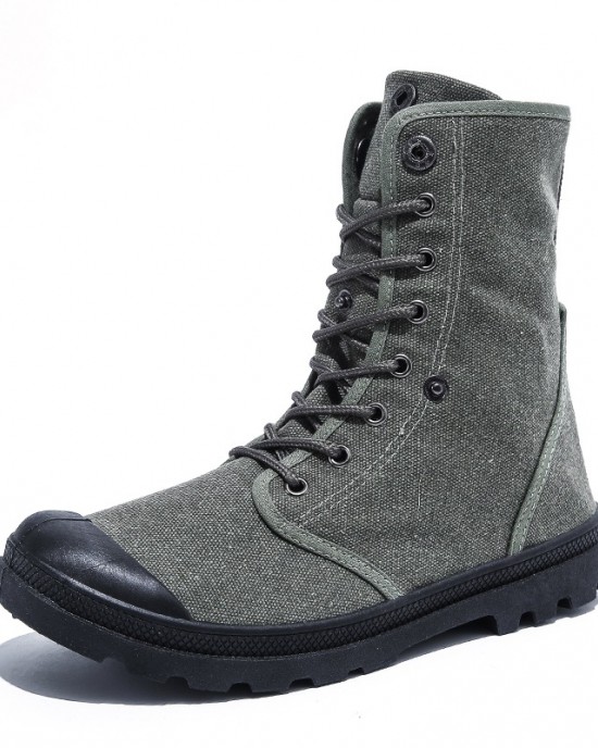 Men's Outdoor High Top Tactical Hiking Canvas Shoes