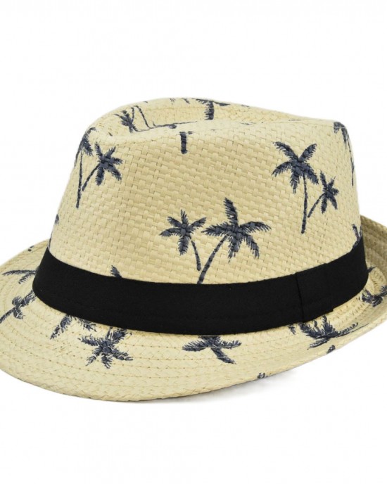 Men's Outdoor Coconut Tree Print Casual Beach Sun Hat